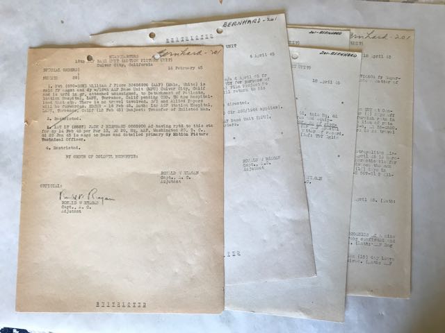 Original WW2 Mimeographed Military Orders signed by Ronald Reagan